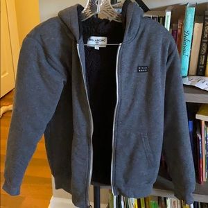 Boys billabong sweater jacket Sherpa lined large